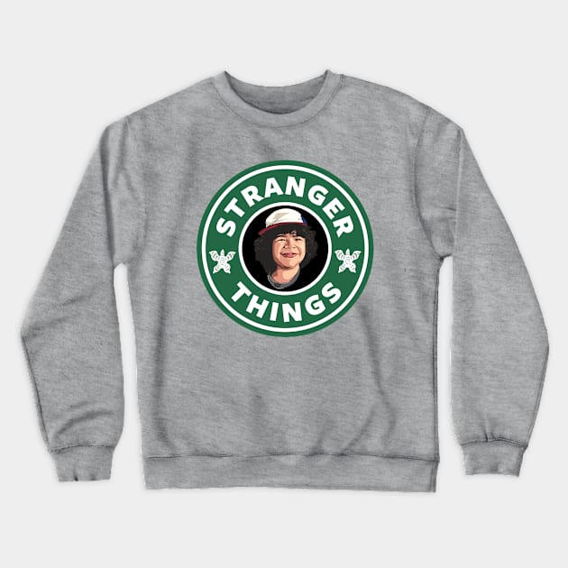 Stranger Things Dustin Coffee Crewneck Sweatshirt by Rebus28